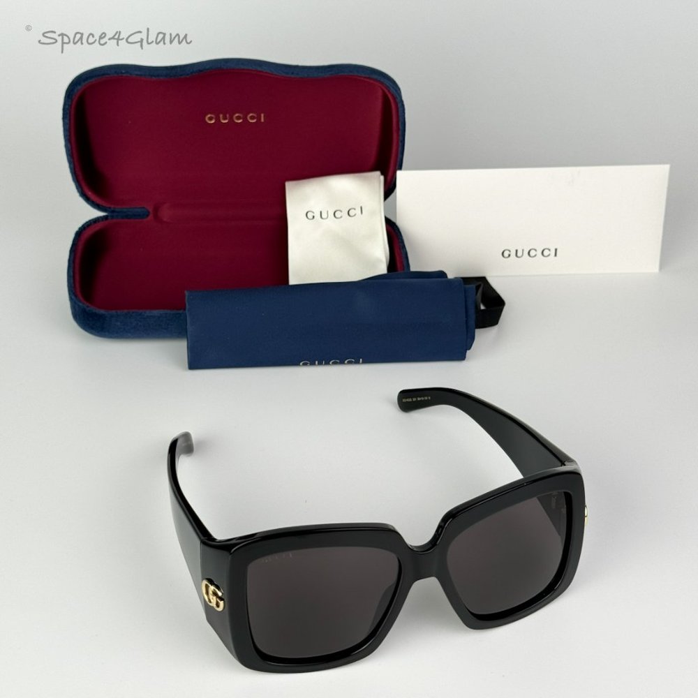 NEW Gucci GG1402S 001 Black Grey Women Square Sunglasses GG 1402S - Picture 5 of 12
